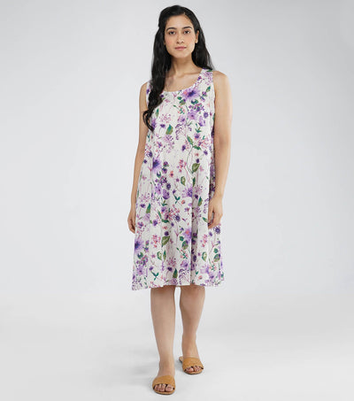 Natural Chanderi Overlay Dress