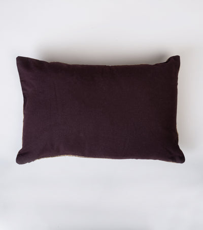 Brown Cotton Embroidered Cushion Cover