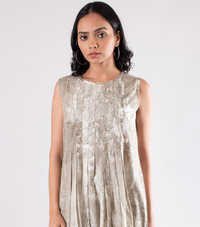 Olive Green Printed Cotton Dress