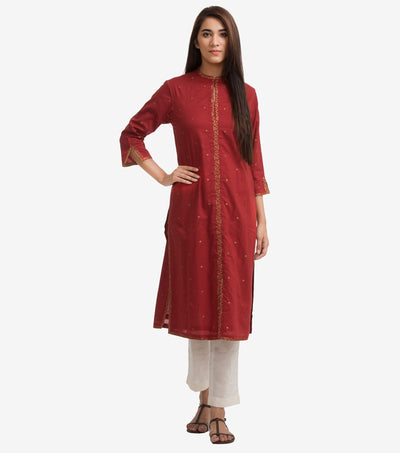 Rust Cotton kurta