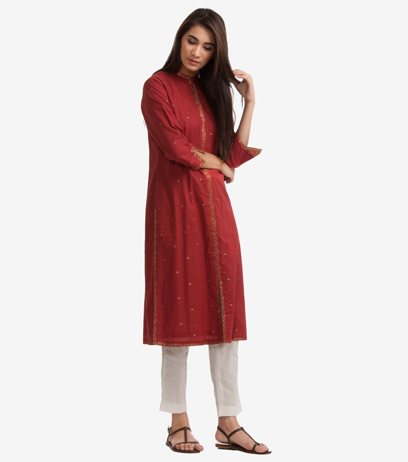 Rust Cotton kurta
