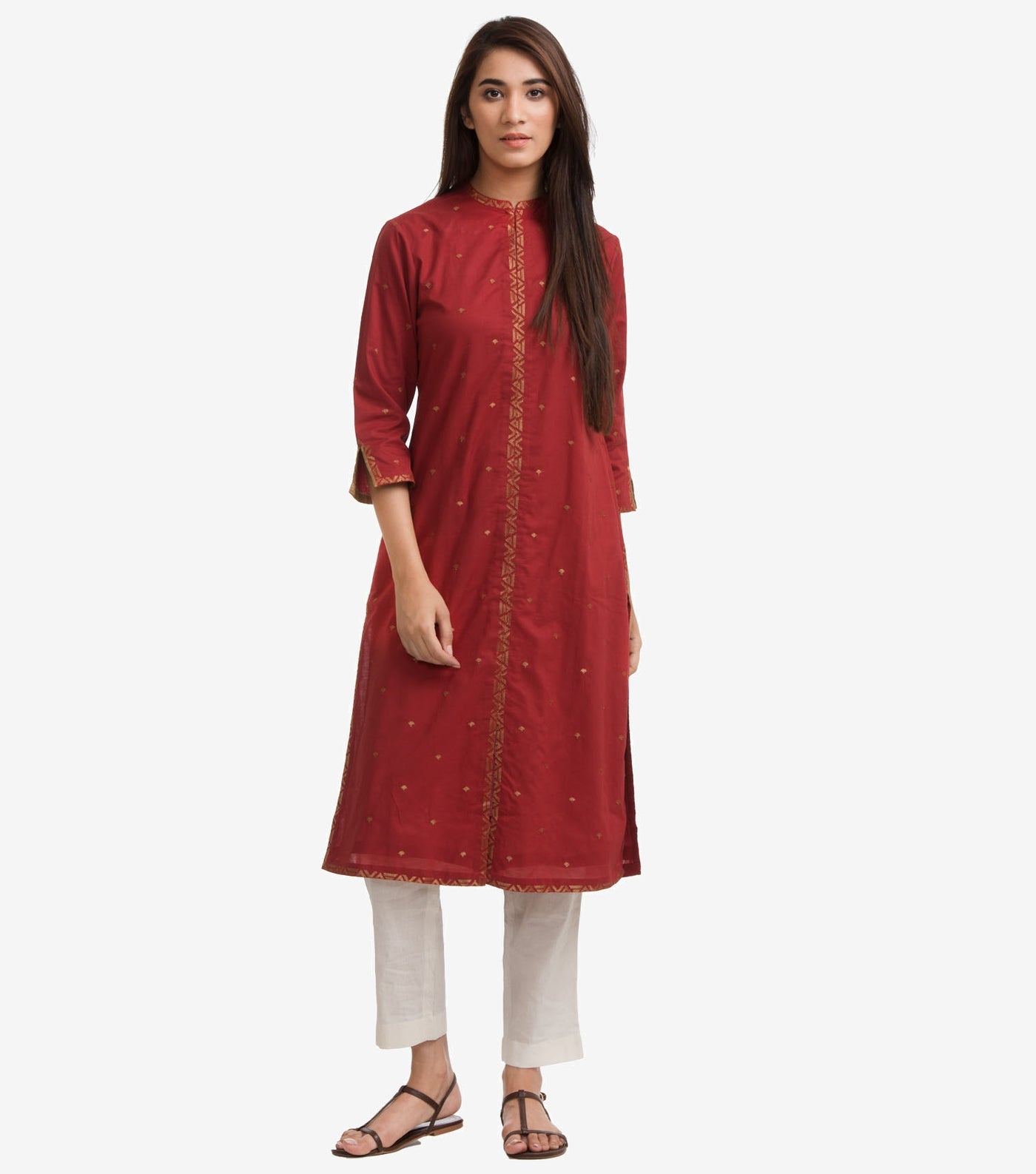 Rust Cotton kurta