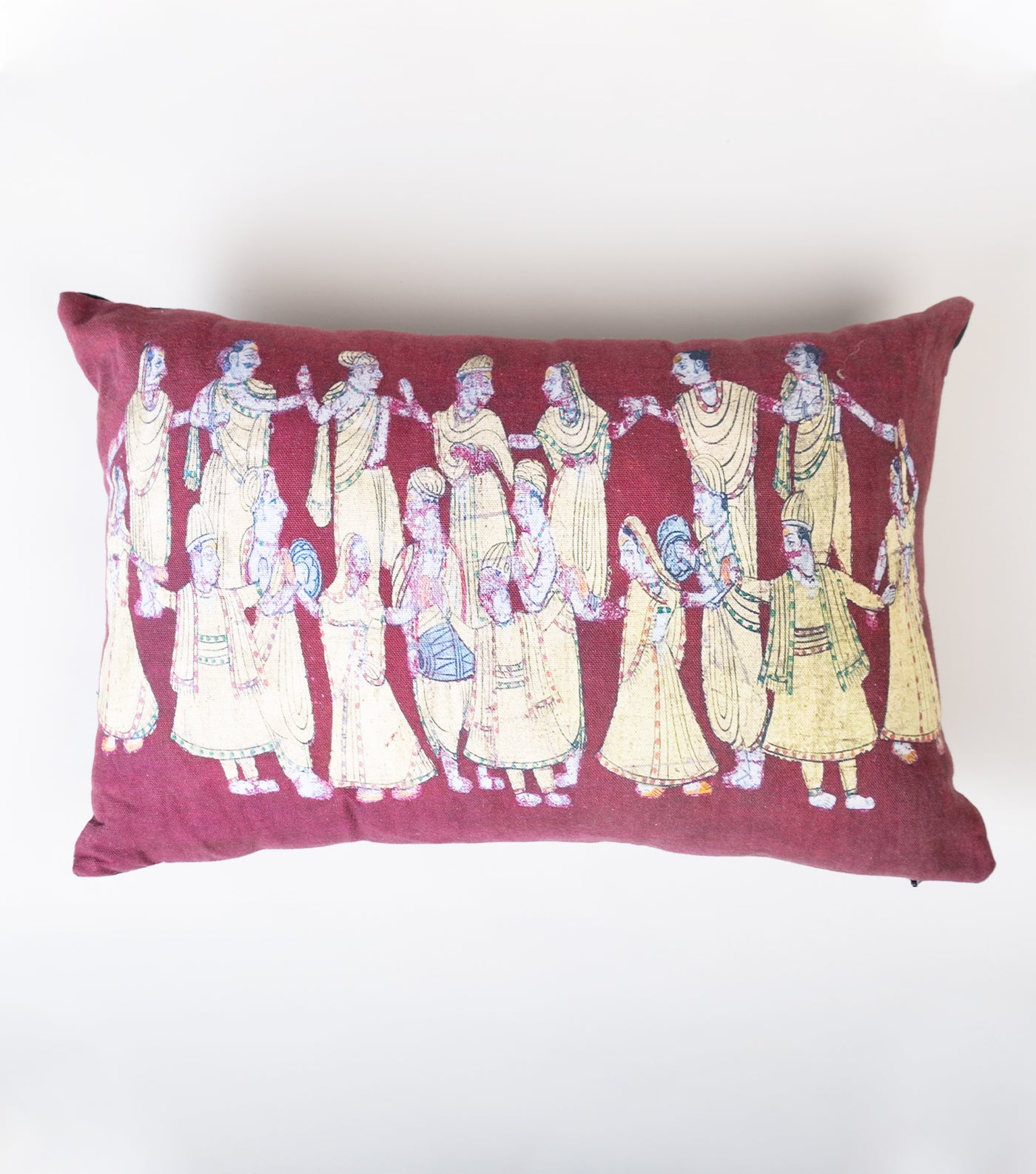 Red Printed Cotton Cushion Cover