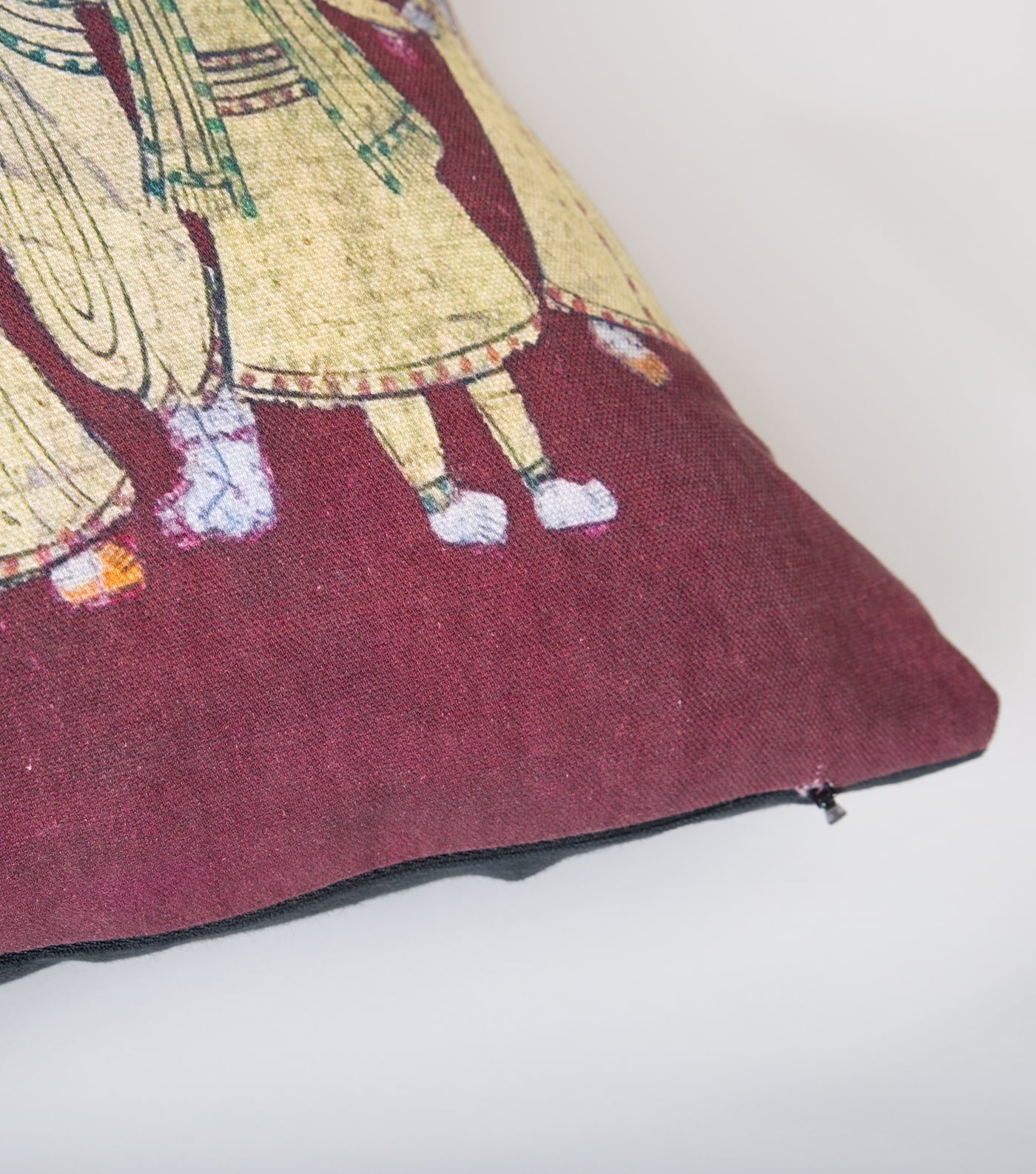 Red Printed Cotton Cushion Cover