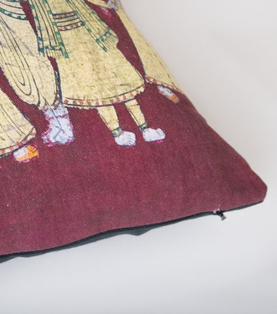 Red Printed Cotton Cushion Cover