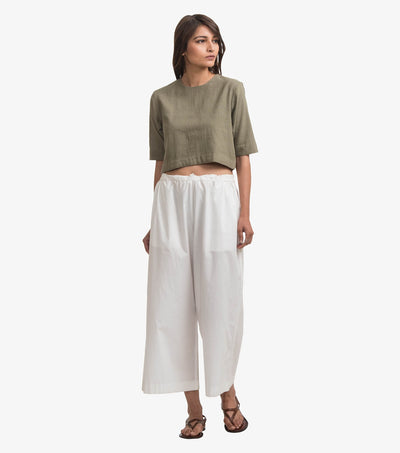 Moss Green Khadi Crop Top