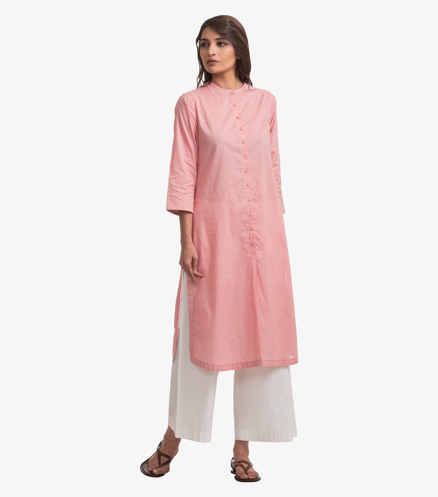 Pink cotton shirt kurta