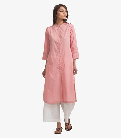 Pink cotton shirt kurta