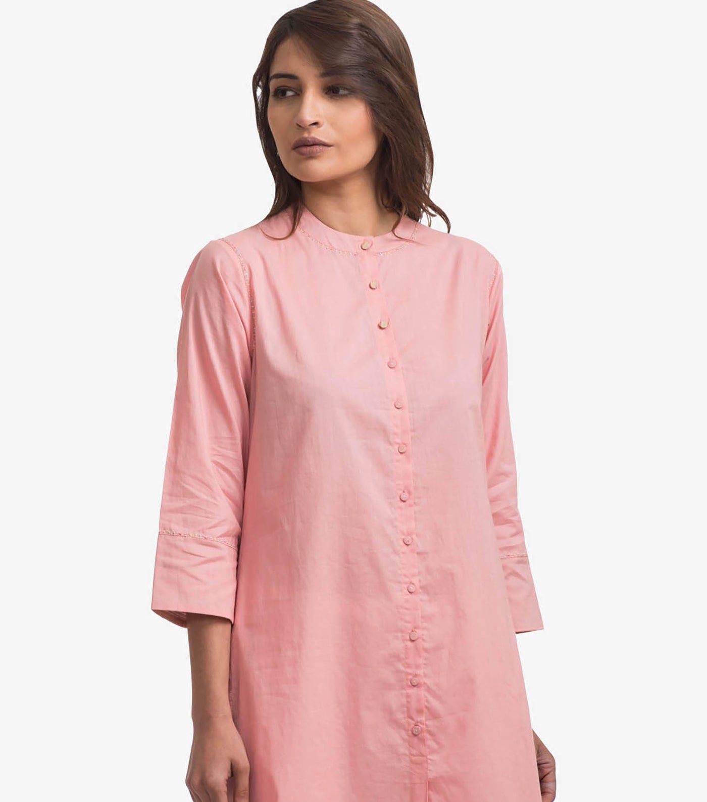 Pink cotton shirt kurta