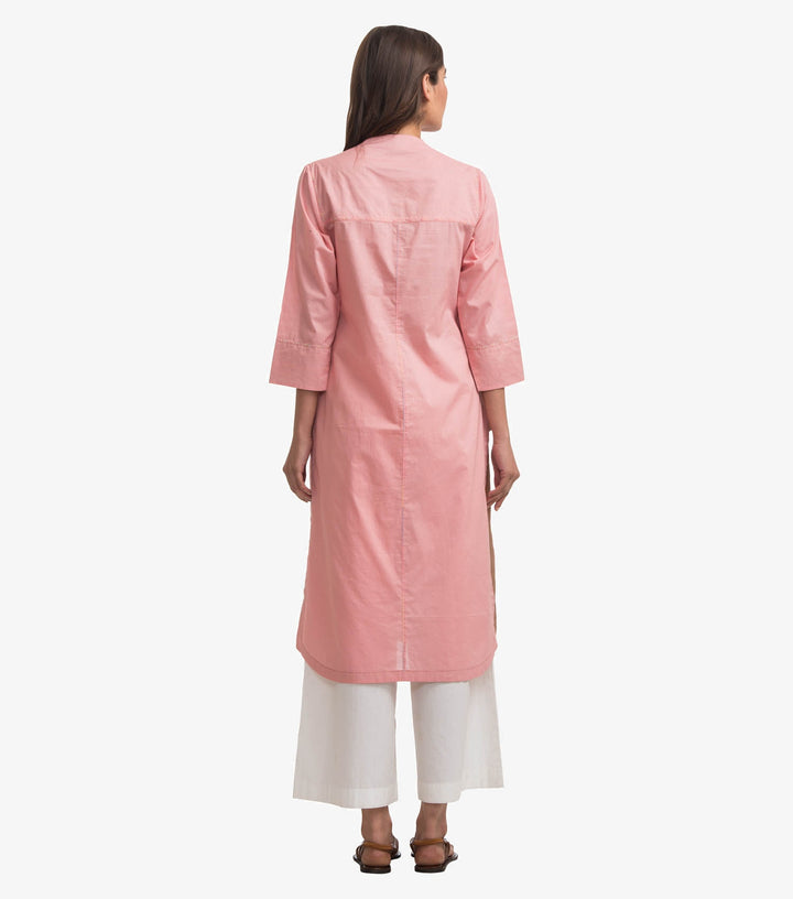 Pink cotton shirt kurta