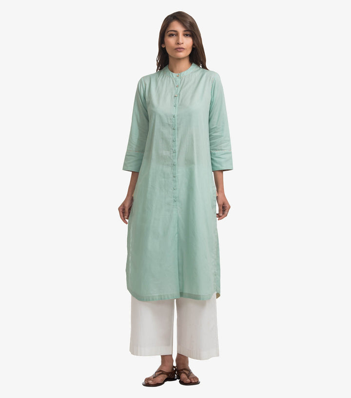 Green cotton shirt kurta