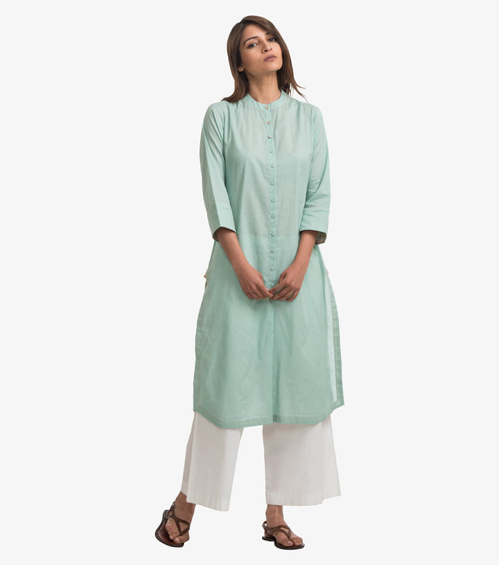 Green cotton shirt kurta
