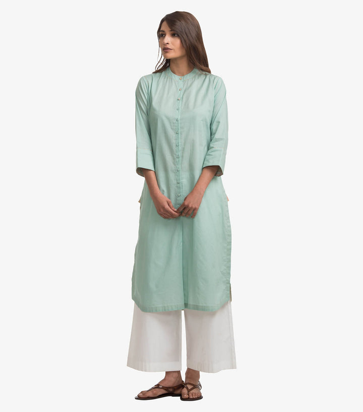Green cotton shirt kurta