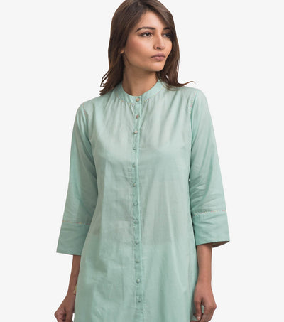 Green cotton shirt kurta