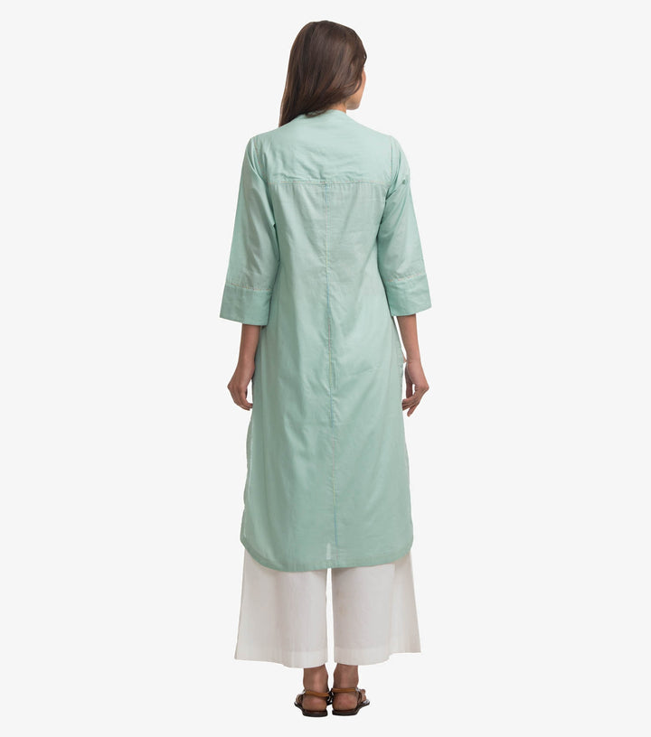 Green cotton shirt kurta