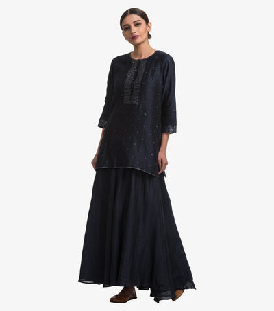 Navy mirror sharara set