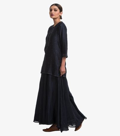 Navy mirror sharara set