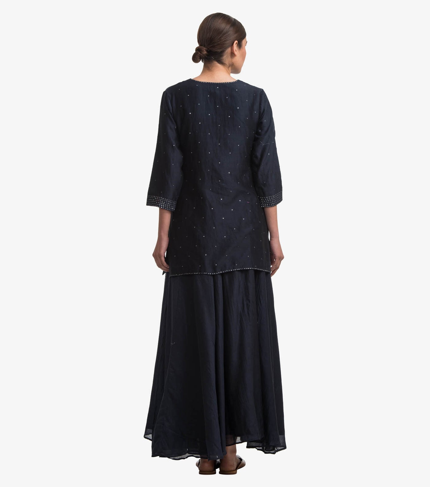 Navy mirror sharara set