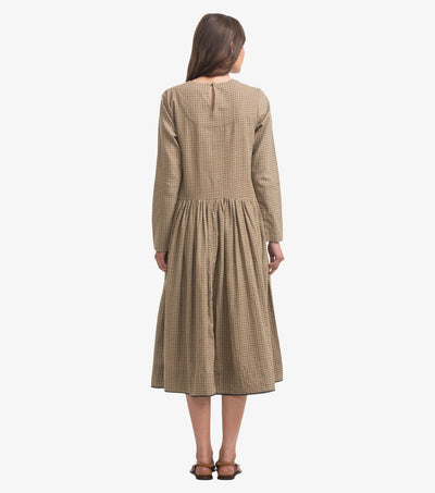Beige polka-dot khadi dress