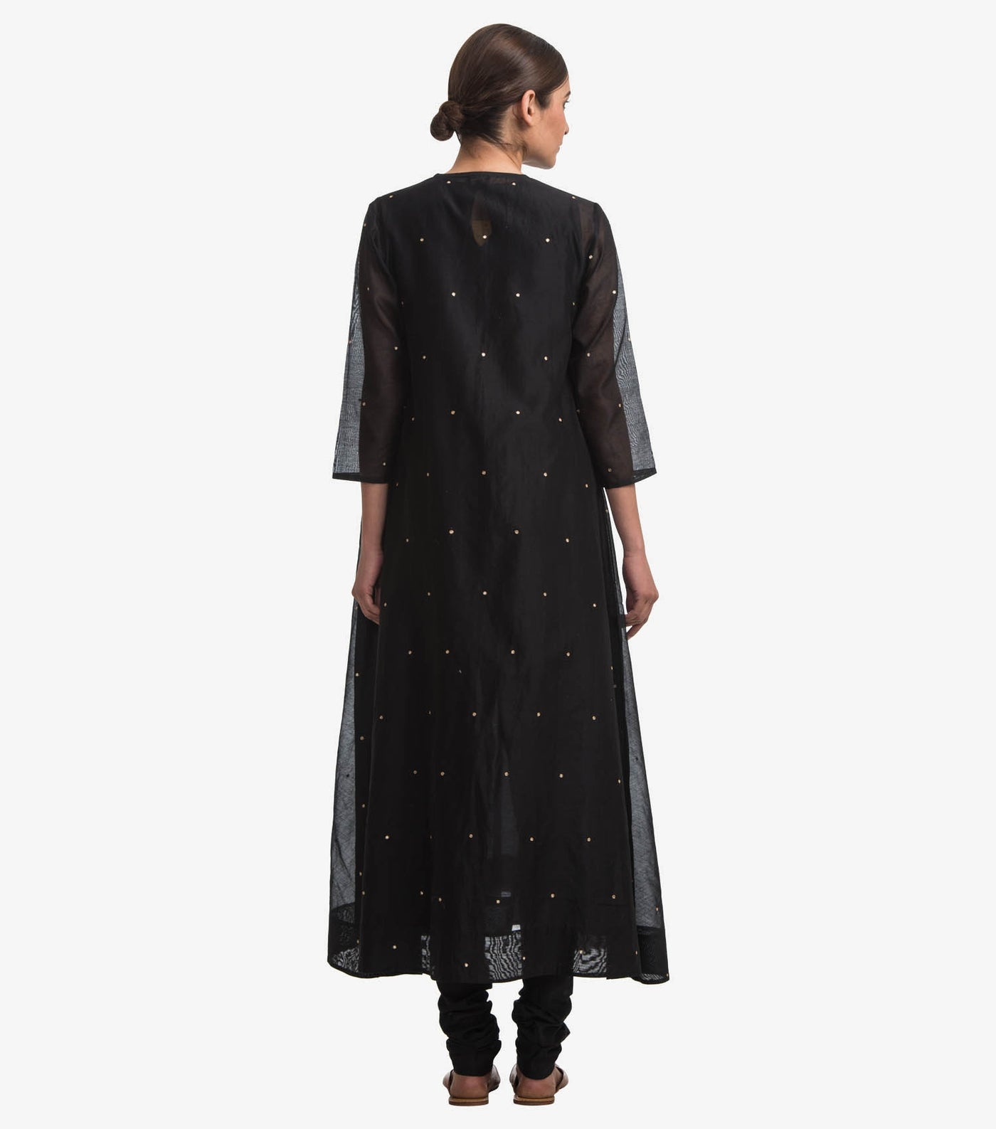 Black embroidered chanderi cape