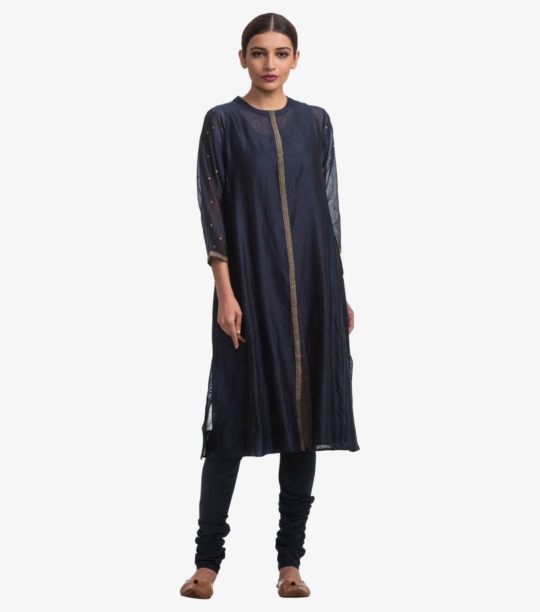 Blue Chanderi Cape Set