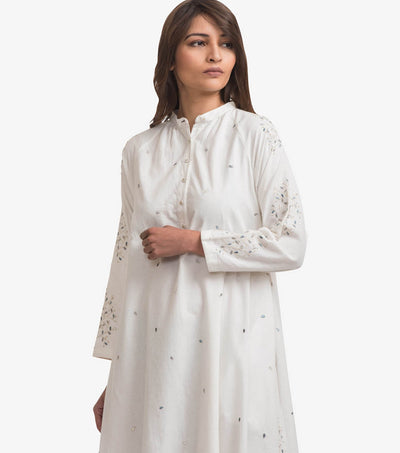 White embroidered cotton dress