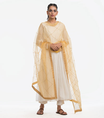 Yellow Organza Dupatta