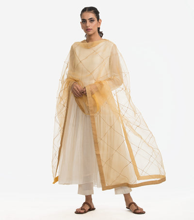 Yellow Organza Dupatta