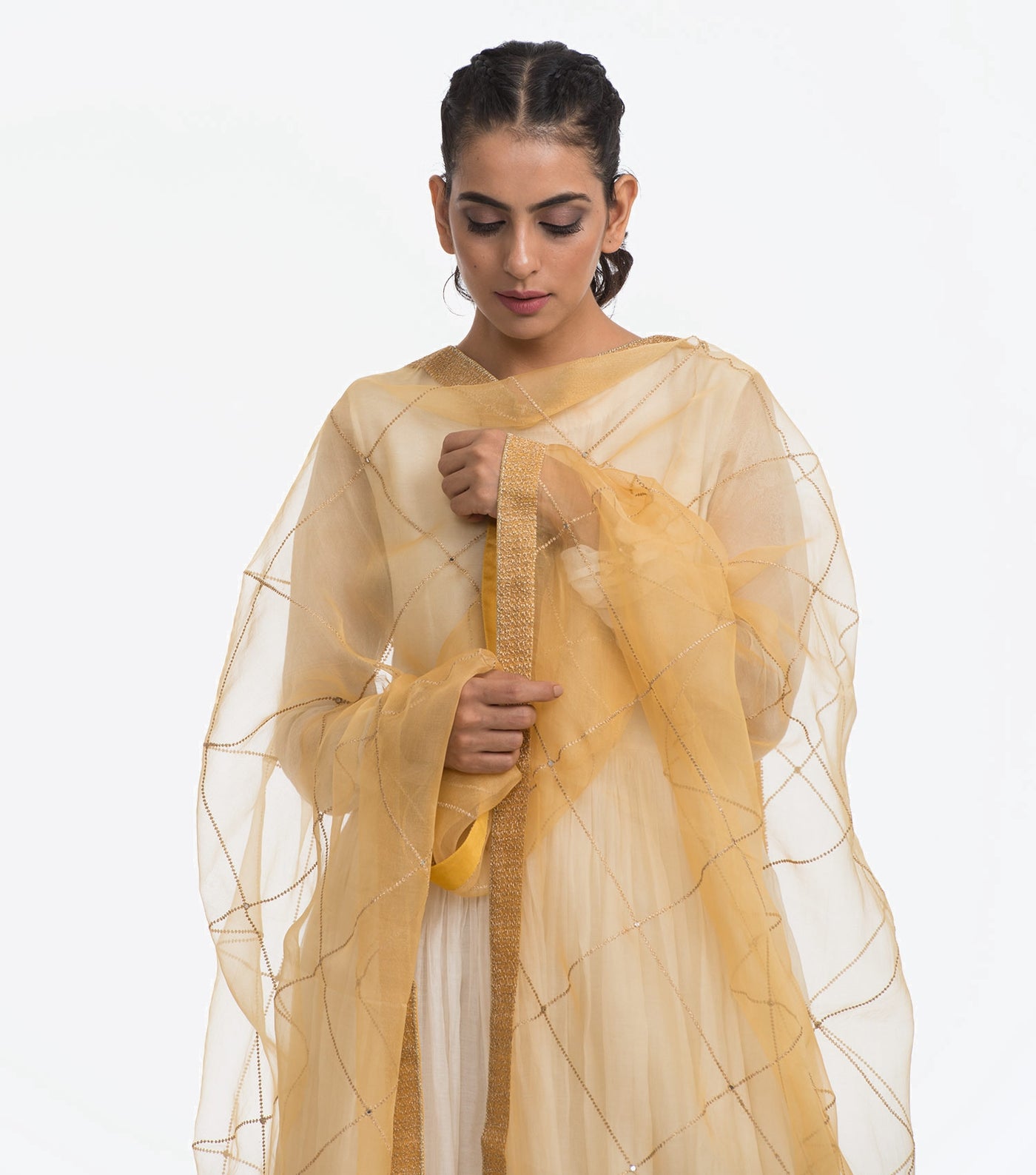 Yellow Organza Dupatta