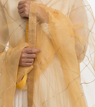 Yellow Organza Dupatta