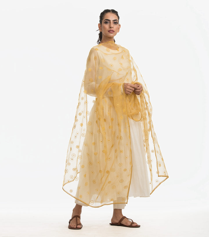 Yellow Organza Dupatta