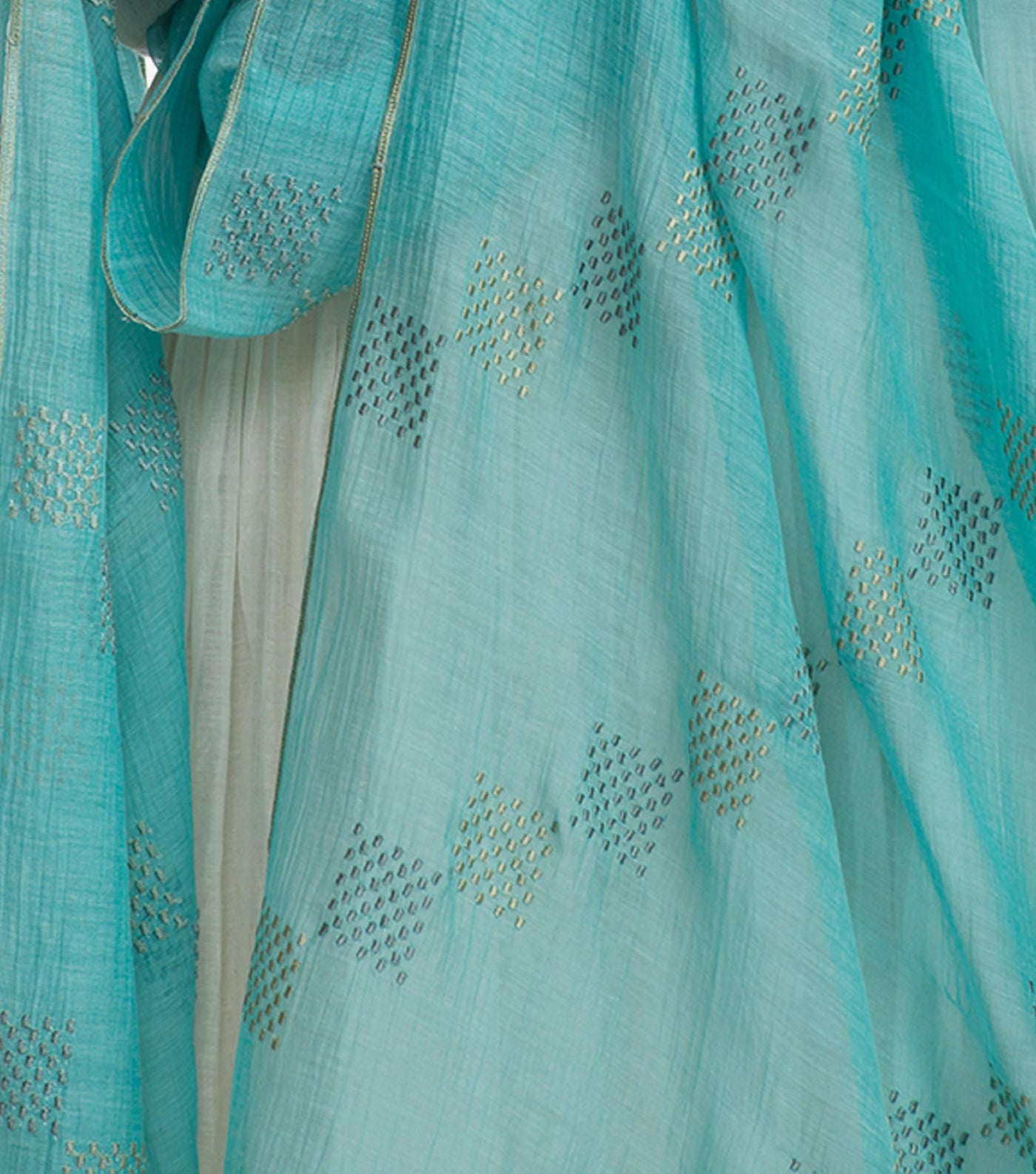 Turqoise fine cotton dupatta