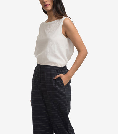 Navy Stripped Cotton linen pant