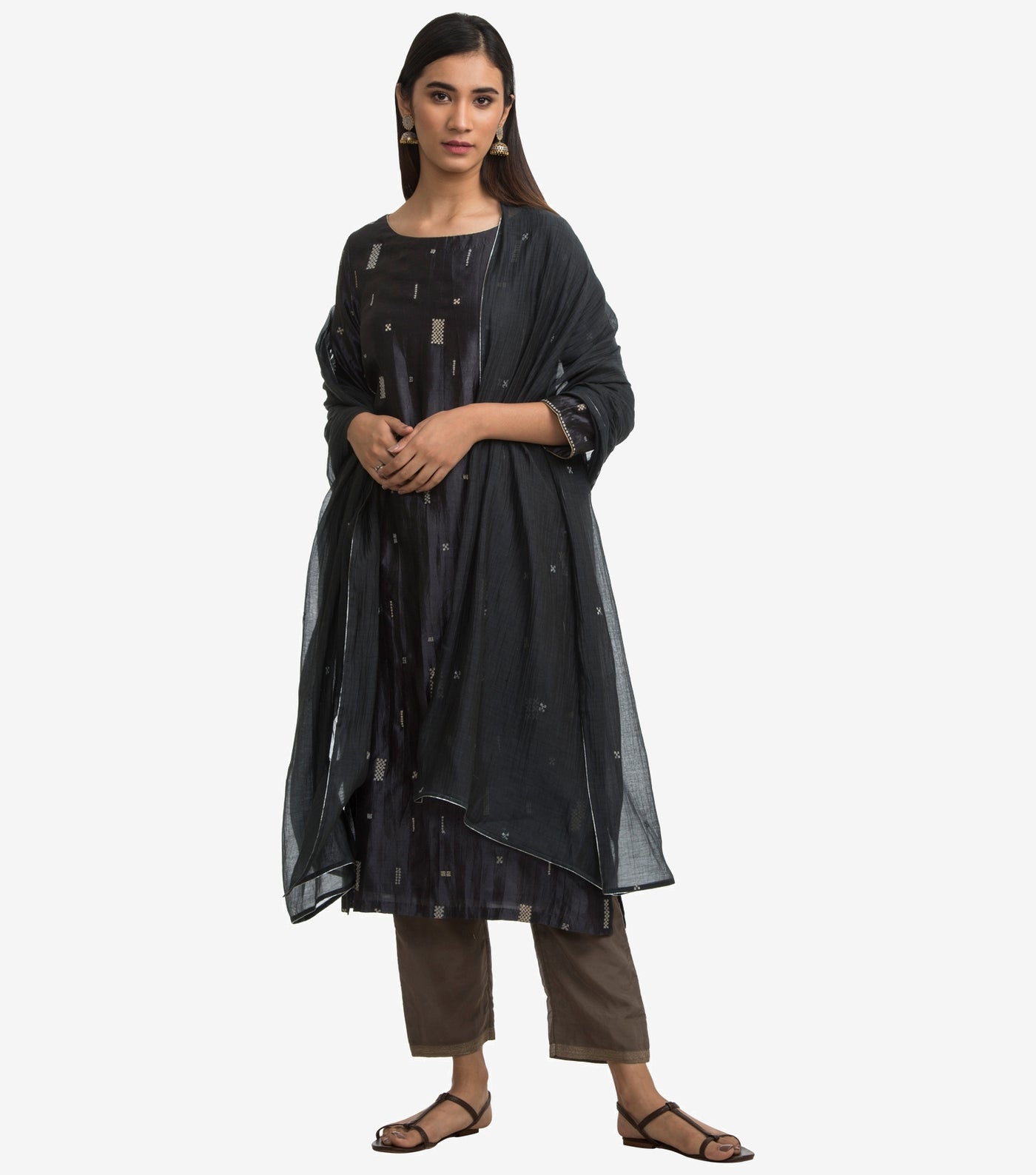 Black handwork dupatta