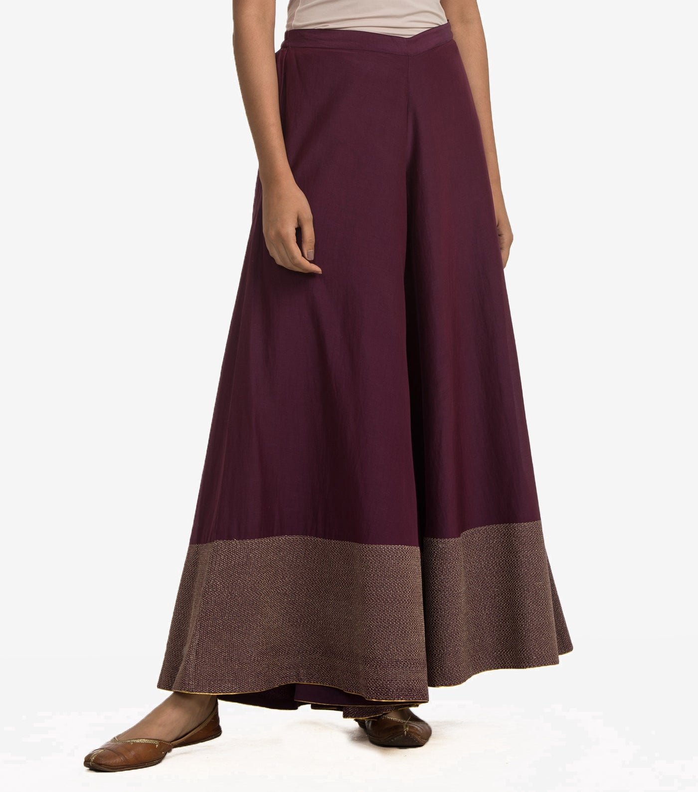 Purple Cotton Silk Kurta & Sharara Set