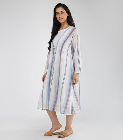 White cotton cape dress