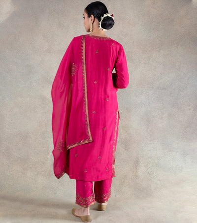 Magenta Hand Embroidered Suit Set