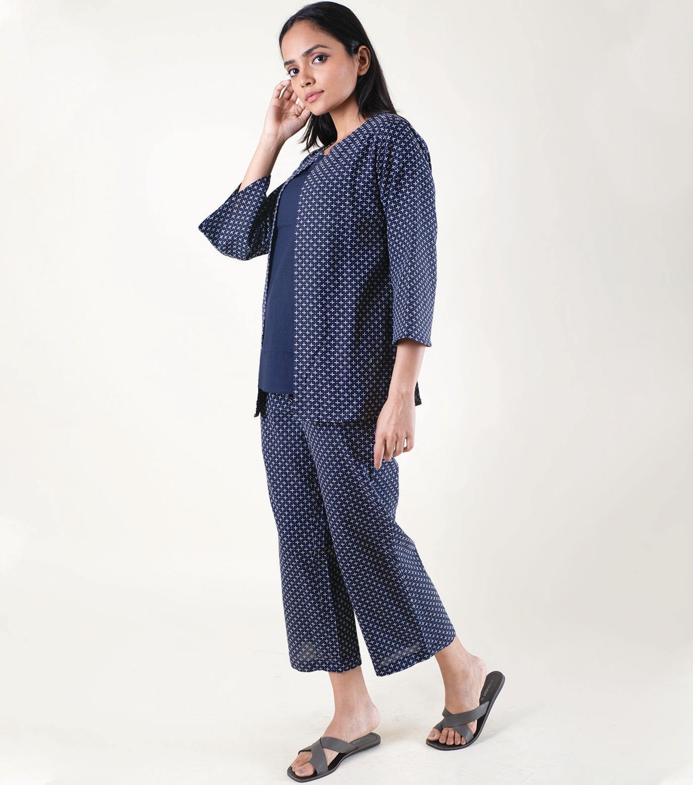 Navy Blue Cotton Woven Co-ord sets
