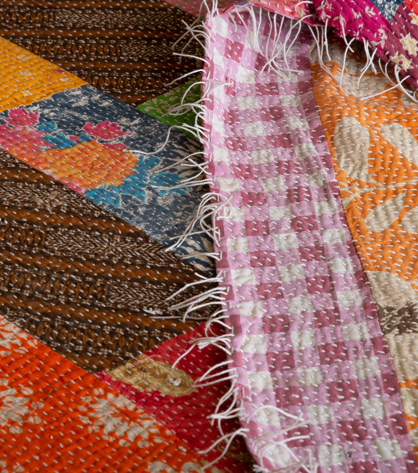 Multicolor Kantha Cotton Bedcover