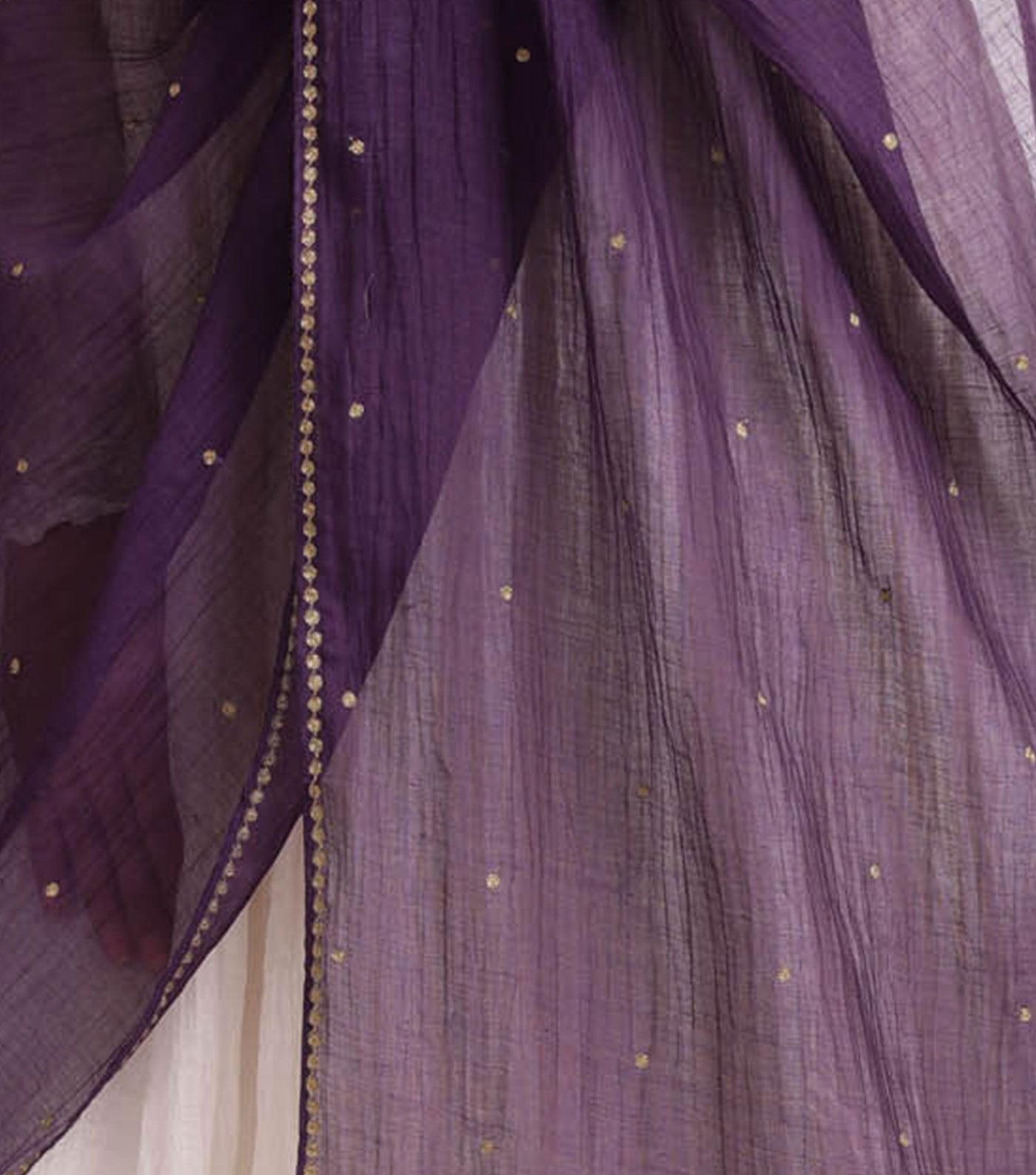 Purple embroidered Cotton silki dupatta