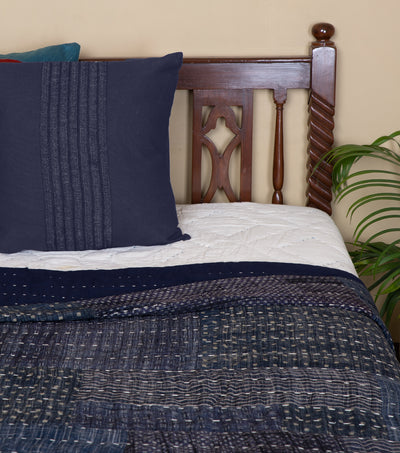 Navy Printed Cotton Quilt