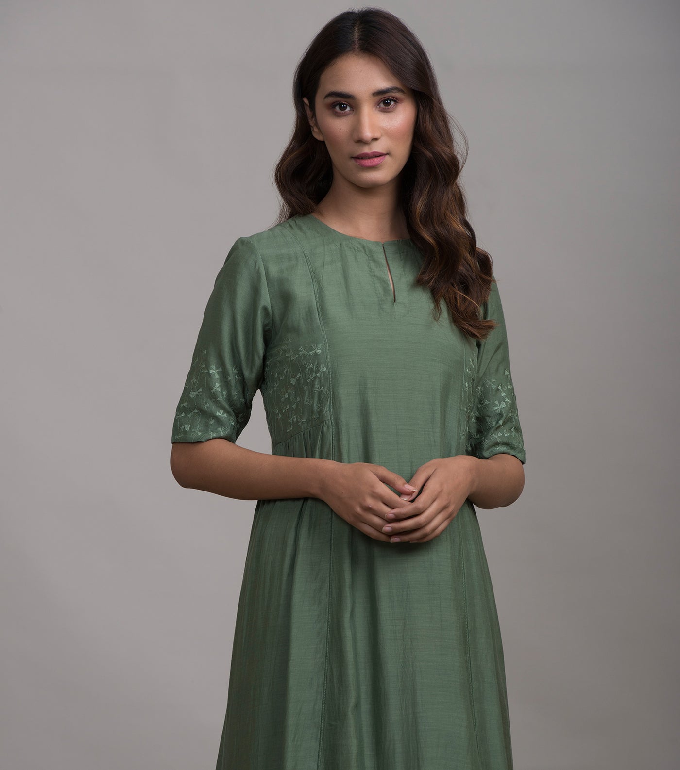 Pista embroidered silk dress