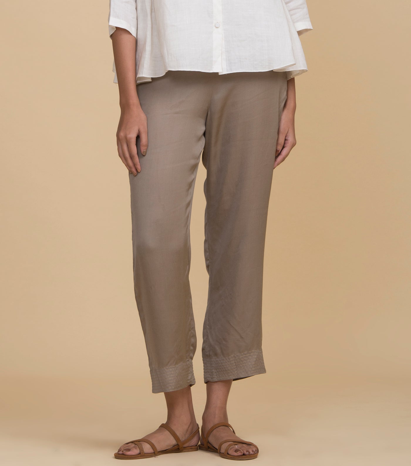 Beige Viscose Pant