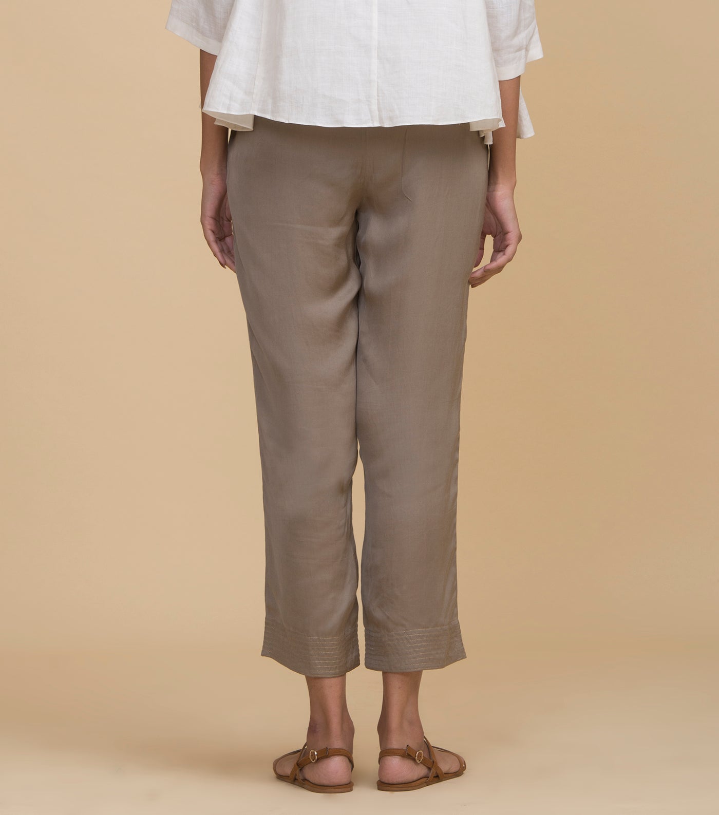Beige Viscose Pant