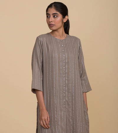 Beige cotton kurta