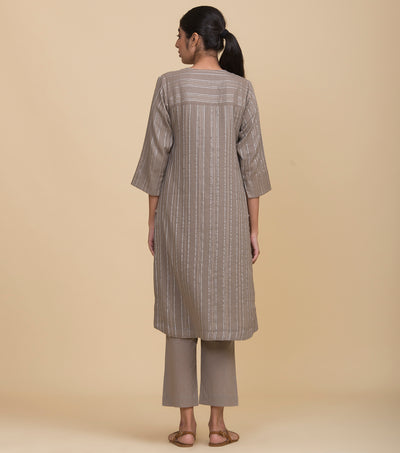 Beige cotton kurta