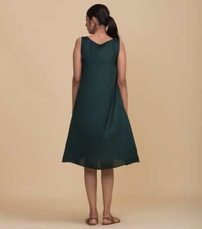 Emerald green chanderi cape set