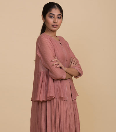 Rose chanderi kedio set