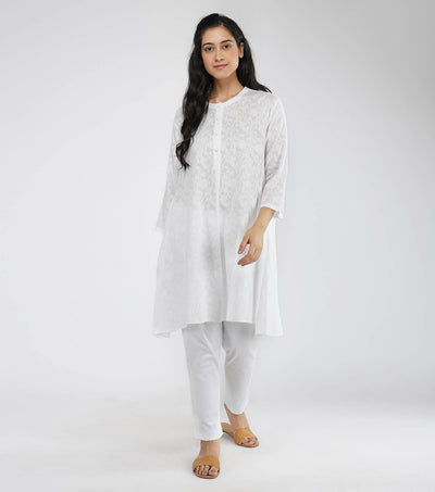 White flared kurta