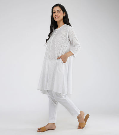 White flared kurta